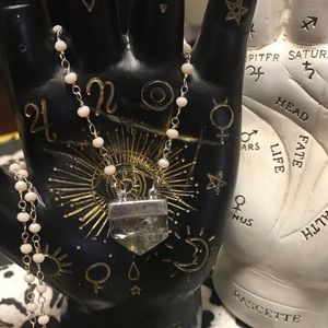 Quartz Crystal Shield Necklace